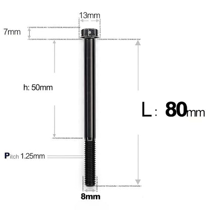 M8 x 10-120MM Titanium Alloy Bolts for Motorcycle