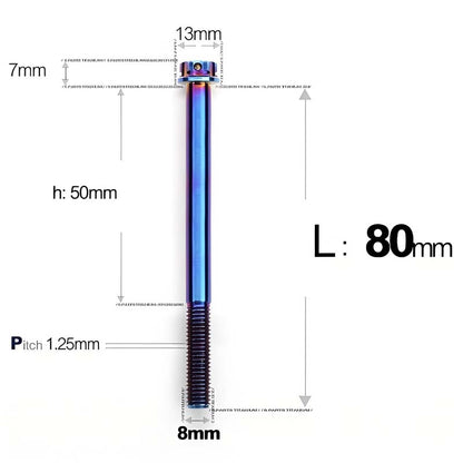 M8 x 10-120MM Titanium Alloy Bolts for Motorcycle