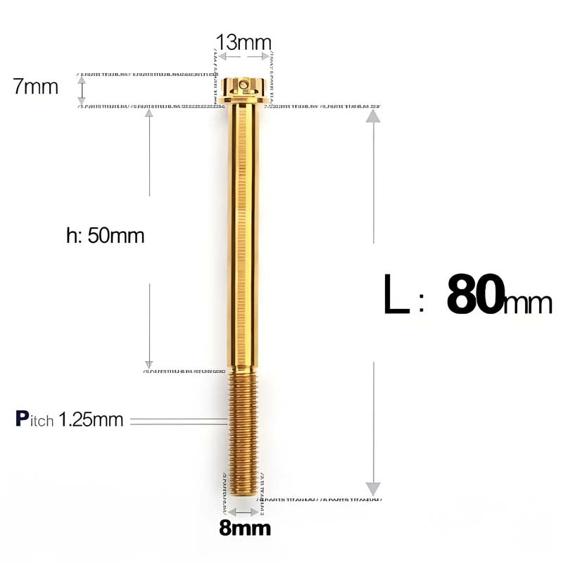 M8 x 10-120MM Titanium Alloy Bolts for Motorcycle