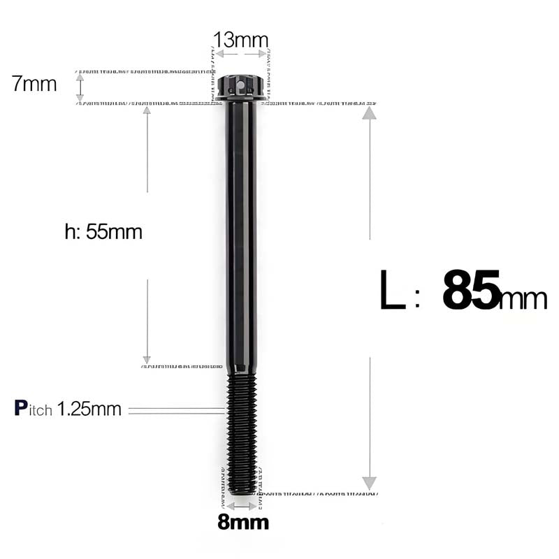 M8 x 10-120MM Titanium Alloy Bolts for Motorcycle