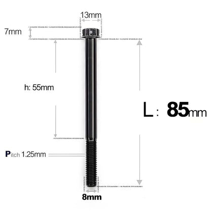 M8 x 10-120MM Titanium Alloy Bolts for Motorcycle
