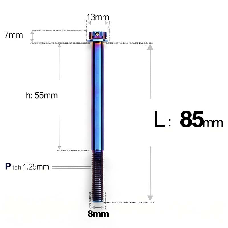M8 x 10-120MM Titanium Alloy Bolts for Motorcycle