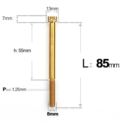 M8 x 10-120MM Titanium Alloy Bolts for Motorcycle