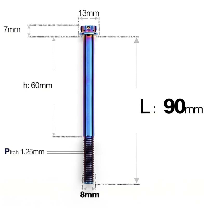 M8 x 10-120MM Titanium Alloy Bolts for Motorcycle