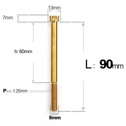 M8 x 10-120MM Titanium Alloy Bolts for Motorcycle