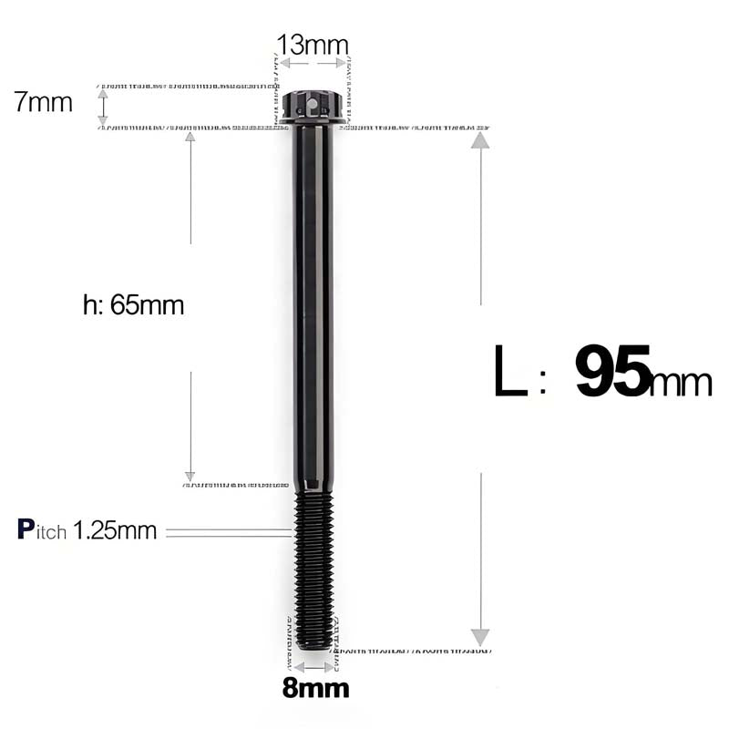 M8 x 10-120MM Titanium Alloy Bolts for Motorcycle