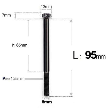 M8 x 10-120MM Titanium Alloy Bolts for Motorcycle