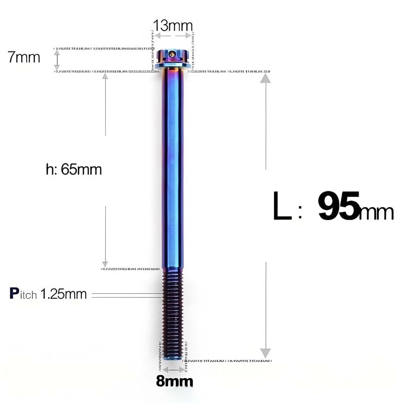 M8 x 10-120MM Titanium Alloy Bolts for Motorcycle