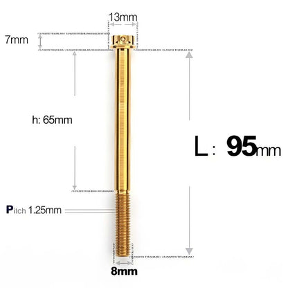 M8 x 10-120MM Titanium Alloy Bolts for Motorcycle