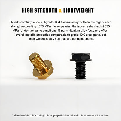 M8x13mm Titanium Motorcycle Mirror Adapter Bolts with Standard and Reverse Threads