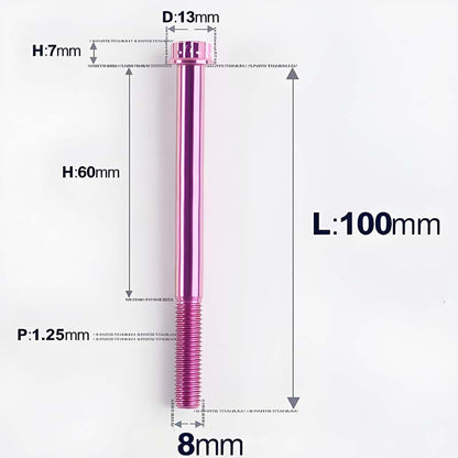 M8x10-120mm T40 Torx Titanium Bolts for Motorcycle