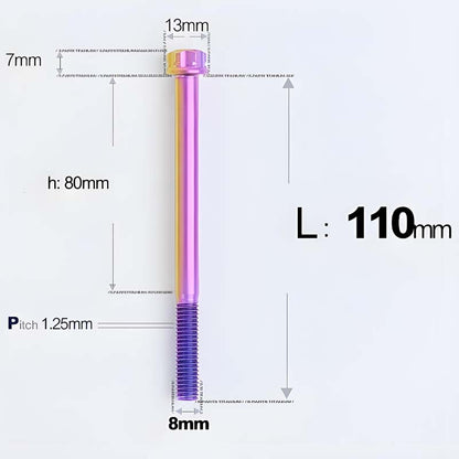 M8x10-120mm T40 Torx Titanium Bolts for Motorcycle