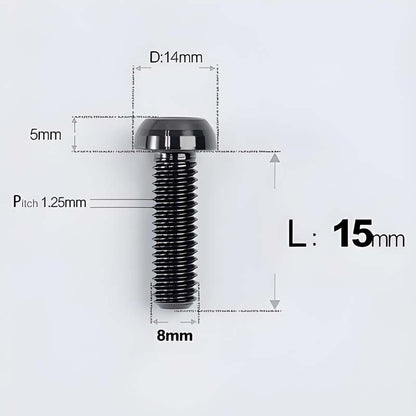 M8x15-50mm Titanium Button Head Bolts for Bicycle & Motorcycle Brake Caliper Fastening