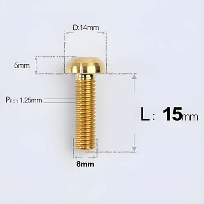 M8x15-50mm Titanium Button Head Bolts for Bicycle & Motorcycle Brake Caliper Fastening