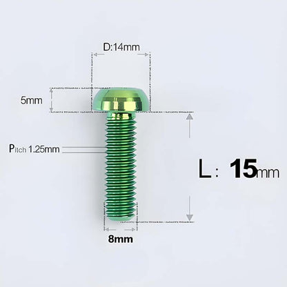 M8x15-50mm Titanium Button Head Bolts for Bicycle & Motorcycle Brake Caliper Fastening