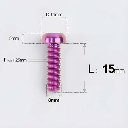 M8x15-50mm Titanium Button Head Bolts for Bicycle & Motorcycle Brake Caliper Fastening