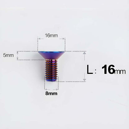 M8x16-85mm Titanium Flat Head Countersunk Bolts For E-bike and Motorcycle