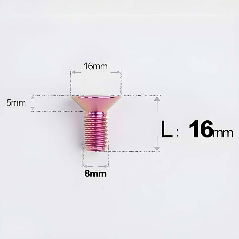 M8x16-85mm Titanium Flat Head Countersunk Bolts For E-bike and Motorcycle