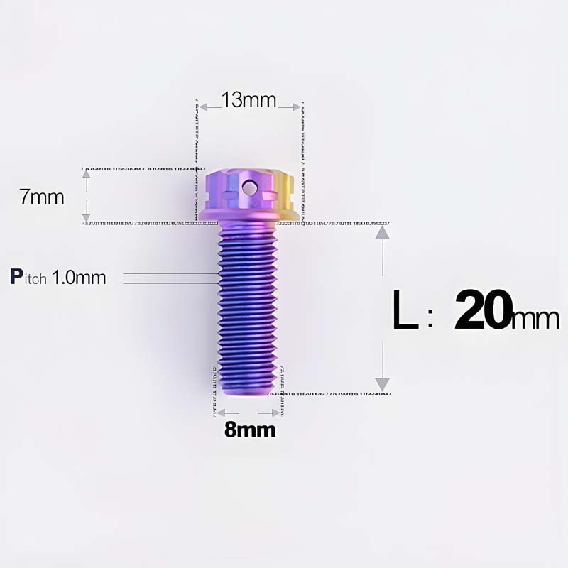 M8x20-60mm Titanium Motorcycle Bolts with 1mm Pitch