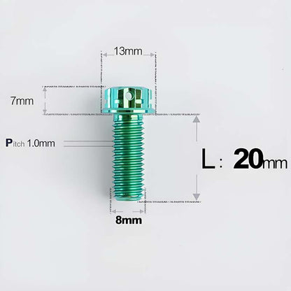M8x20-60mm Titanium Motorcycle Bolts with 1mm Pitch