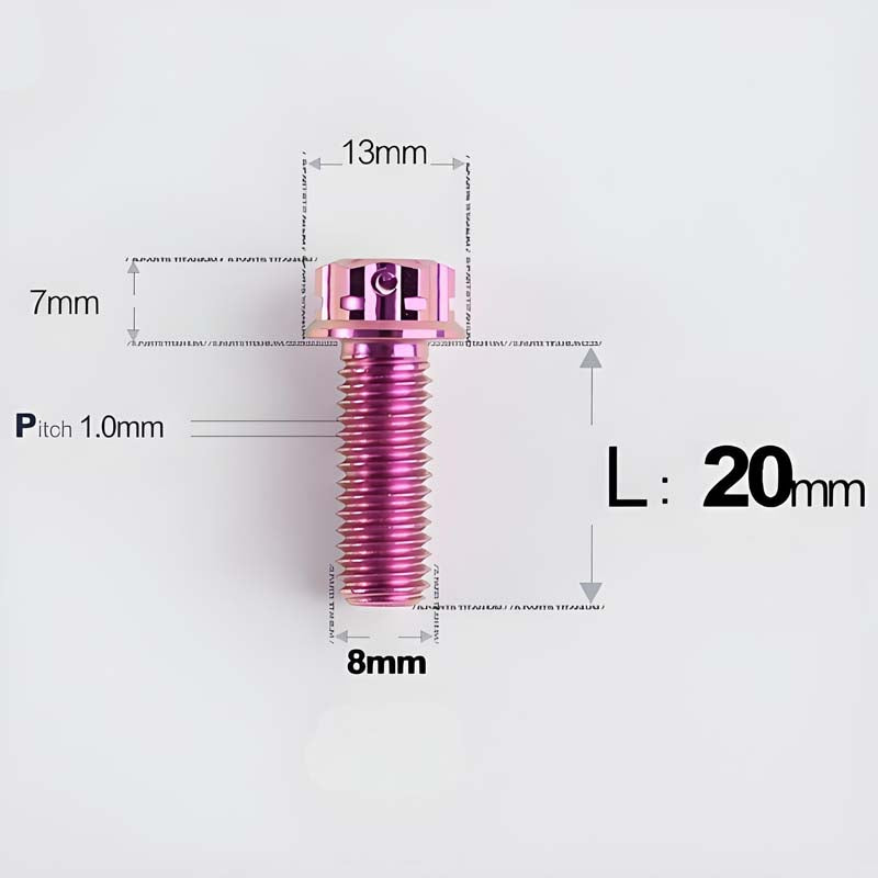 M8x20-60mm Titanium Motorcycle Bolts with 1mm Pitch