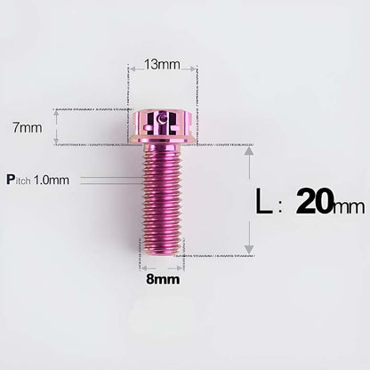 M8x20-60mm Titanium Motorcycle Bolts with 1mm Pitch