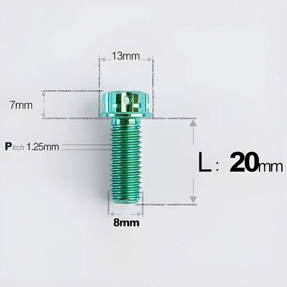 Titanium Rearview Mirror Bolts for TANAX AOS4 / AOS3 – M8 / M10