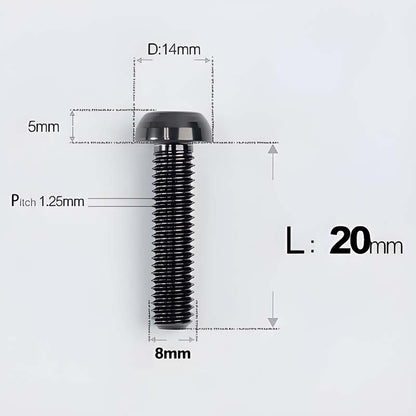 M8x15-50mm Titanium Button Head Bolts for Bicycle & Motorcycle Brake Caliper Fastening