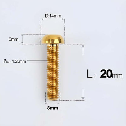 M8x15-50mm Titanium Button Head Bolts for Bicycle & Motorcycle Brake Caliper Fastening