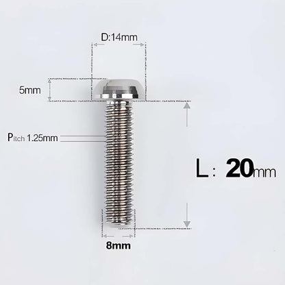 M8x15-50mm Titanium Button Head Bolts for Bicycle & Motorcycle Brake Caliper Fastening