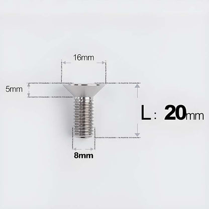 M8x16-85mm Titanium Flat Head Countersunk Bolts For E-bike and Motorcycle