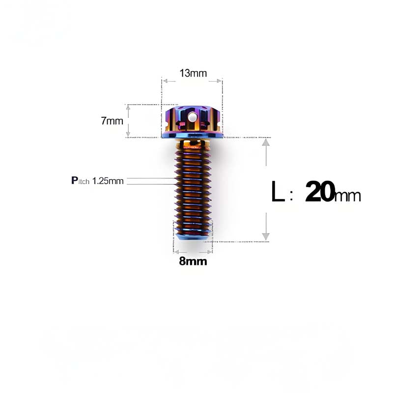 Titanium Rearview Mirror Bolts for TANAX AOS4 / AOS3 – M8 / M10