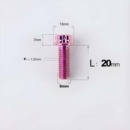 Titanium Rearview Mirror Bolts for TANAX AOS4 / AOS3 – M8 / M10