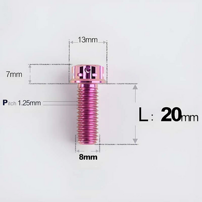 Titanium Motorcycle Mirror Base Mounting Bolts – M8 / M10 for TANAX AOS3 & AOS4