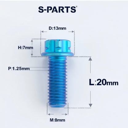 M8x10-120mm T40 Torx Titanium Bolts for Motorcycle