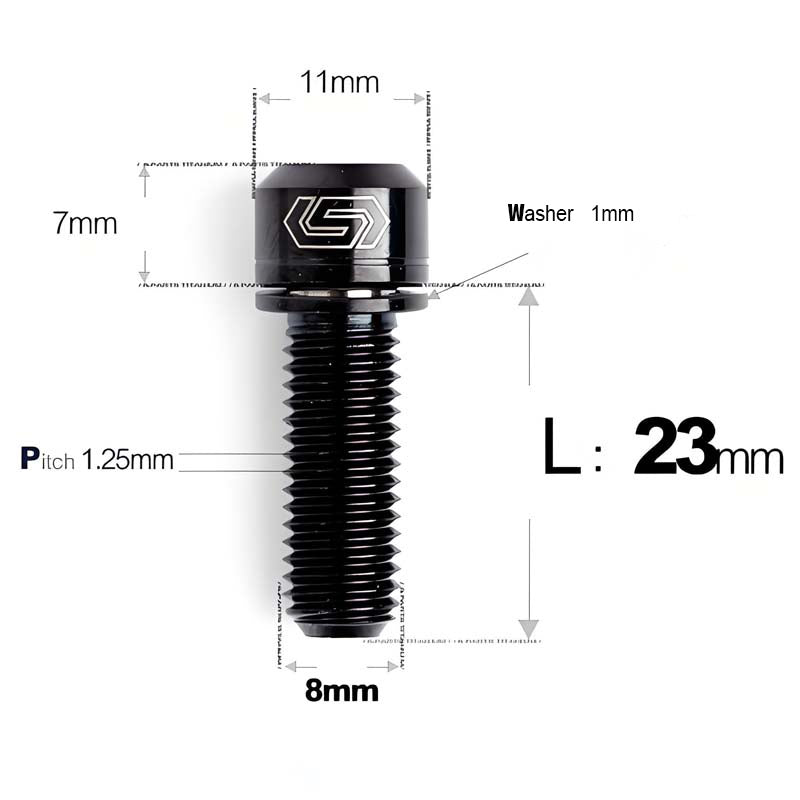 M8x20/23/25MM Titanium Bolts with Washers Kit for Road Bike
