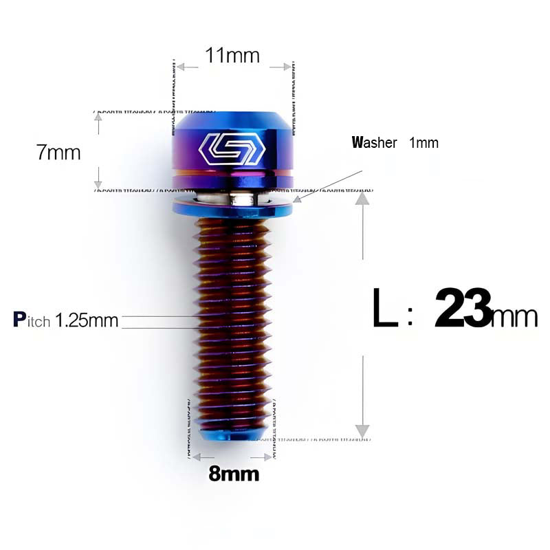 M8x20/23/25MM Titanium Bolts with Washers Kit for Road Bike