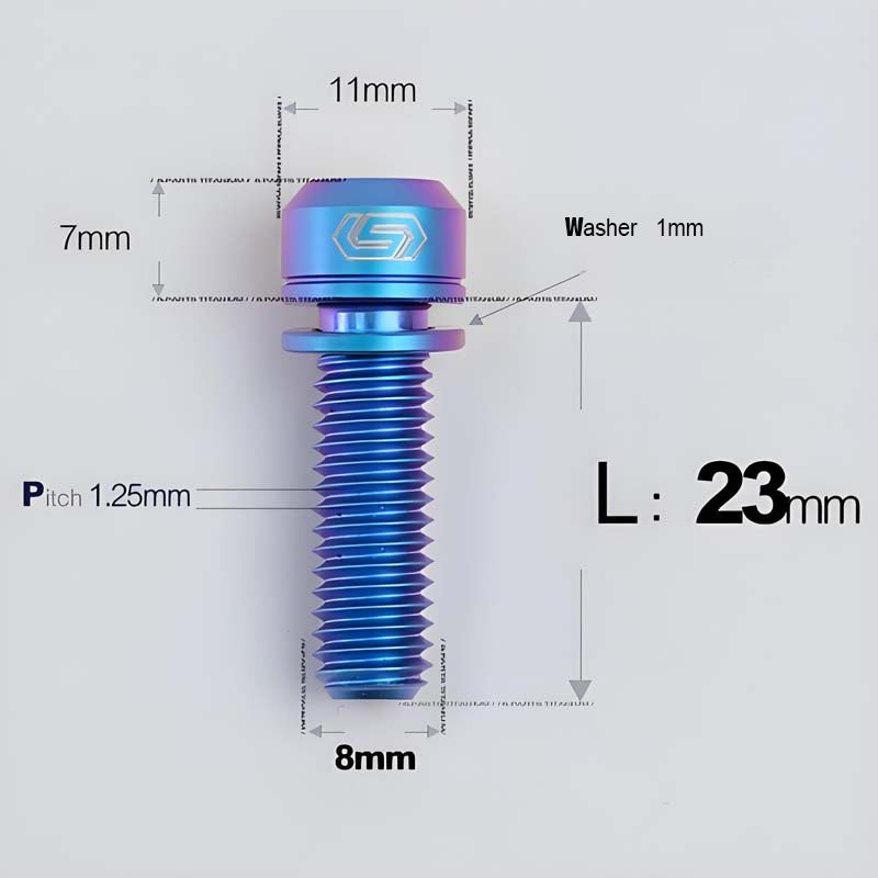 M8x20/23/25MM Titanium Bolts with Washers Kit for Road Bike