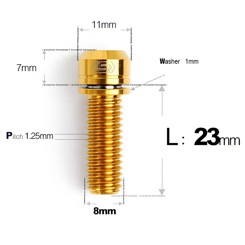 M8x20/23/25MM Titanium Bolts with Washers Kit for Road Bike