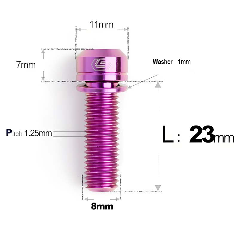 M8x20/23/25MM Titanium Bolts with Washers Kit for Road Bike