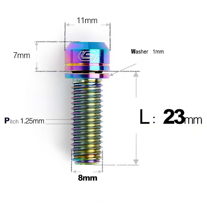 M8x20/23/25MM Titanium Bolts with Washers Kit for Road Bike