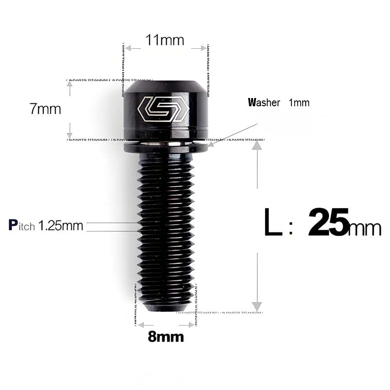 M8x20/23/25MM Titanium Bolts with Washers Kit for Road Bike