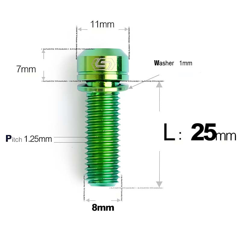 M8x20/23/25MM Titanium Bolts with Washers Kit for Road Bike