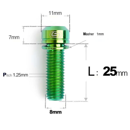 M8x20/23/25MM Titanium Bolts with Washers Kit for Road Bike