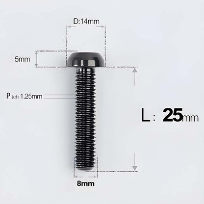 M8x15-50mm Titanium Button Head Bolts for Bicycle & Motorcycle Brake Caliper Fastening
