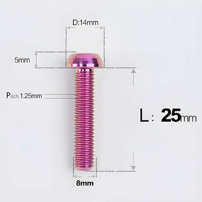M8x15-50mm Titanium Button Head Bolts for Bicycle & Motorcycle Brake Caliper Fastening