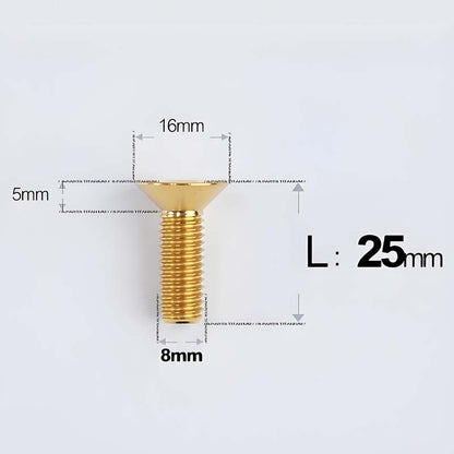 M8x16-85mm Titanium Flat Head Countersunk Bolts For E-bike and Motorcycle