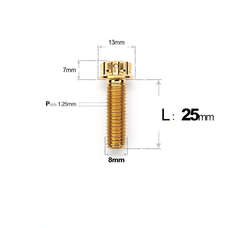 Titanium Rearview Mirror Bolts for TANAX AOS4 / AOS3 – M8 / M10