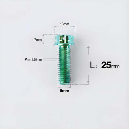 Titanium Rearview Mirror Bolts for TANAX AOS4 / AOS3 – M8 / M10