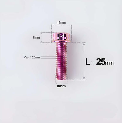 Titanium Rearview Mirror Bolts for TANAX AOS4 / AOS3 – M8 / M10